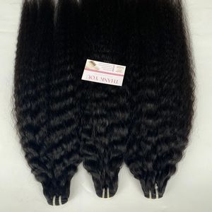 Qualité supérieure Paquets de Cheveux Bruts Vietnamiens Couleur Naturelle Crépus Droite Machine Trame Remy Extensions de Cheveux 12A Grade - Product Image 1