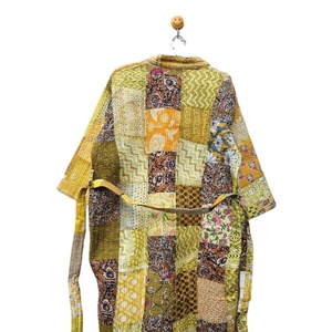 Kimono de retazos Kantha de algodón Vintage hecho a mano indio para mujer, ropa de dormir y ropa de descanso térmica elegante para el verano - Product Image 6