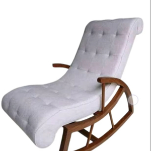Rocking Chair Cushion Rocking Chair-Eco-Friendly Solid Wood <b>Frame</b> Minimalist Design Tilting Feature Commercial Use - Product Image 1
