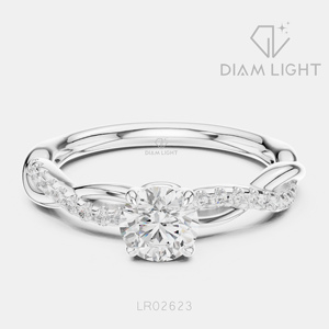 Bague de mariage ronde 0,65 carat, bijoux fins, certifiée IGI, or blanc 14 carats, diamant de laboratoire, bague de fiançailles et d'anniversaire - Product Image 1