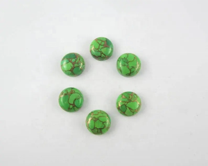 13mm Natural Green Copper <b>Turquoise</b> Round Flatback Cabochon Hot Selling <b>Turquoise</b> Loose Gemstone Customized Handmade <b>Jewellery</b> - Product Image 3