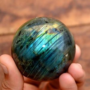Cristales de Labradorita Natural de Alta Calidad en Forma de Esfera, Decoración para el Hogar, Regalos y Sanación Energética, Otras Artesanías de Cristal - Product Image 1