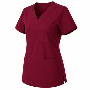 Haut de blouse médicale pour femme de haute qualité, à manches courtes et col en V, extensible et doux, uniforme d'infirmière, haut de blouse d'hôpital pour femme - Product Image 5