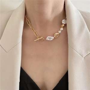 Collar de Perlas Geométrico Retro Coreano, Cadena de Lujo Europea y Americana, Temperamento Creativo, Versión Coreana - Product Image 4