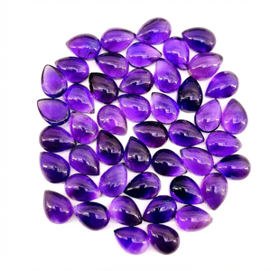 Gema suelta de amatista natural AAA en forma de pera para la fabricación de joyas. - Product Image 1