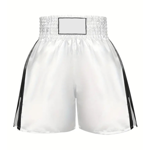 Pantalones Cortos de Entrenamiento de Boxeo Disponibles en Color Blanco, Adecuados para Deporte y Muay Thai MMA para Hombre - Product Image 2