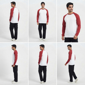 T-shirt à manches longues raglan pour homme, coupe oversize, col rond, tricoté, décontracté, 100 % coton 230 g/m², épaules tombantes - Product Image 6
