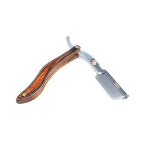 Professional Folding Manual Shaving <b>Razor</b> Stainless Steel <b>Blade</b> Wooden Handle <b>Single</b> <b>Blade</b> Reusable Personal Grooming Tool - Product Image 2