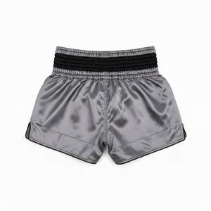 Shorts MMA brodés sur mesure pour hommes, gris, logo tigre, Muay Thai, boxe, entraînement de kickboxing, coupe classique, taille adulte - Product Image 3