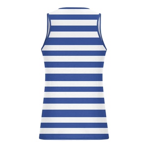 Wholesale Lightweight Custom <b>Men's</b> Blue <b>White</b> Striped Sleeveless Tank Top O-Neck Casual Knitted <b>Vest</b> Horizontal Stripe Tank Top - Product Image 2