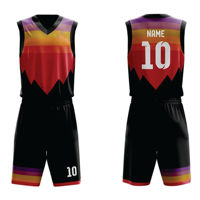 Seragam Basket Logo Kustom Set Jersey Tanpa Lengan & Celana Pendek Warna Solid Produsen Grosir