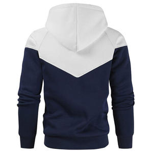 Sweat-shirt à capuche en tricot pour homme, color block, automne, bleu marine et jaune, manches longues, coupe classique - Product Image 6