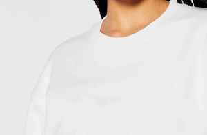 Sweat-shirt blanc à col rond, couleur unie, tricoté, manches longues, décontracté, pour l'automne, coupe classique pour femmes - Product Image 4