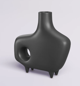 Creative Iron Decorative <b>Vase</b> Minimalist <b>Black</b> Metal <b>Flower</b> Vessel Unique Sculptural Table Centerpiece for Interior Design - Product Image 2