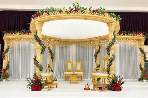 Mandap Maharani para Bodas con Temática de Jardín al Aire Libre, Decoración de Mandap Maharani para Bodas Tradicionales del Sur, Diseñador de Mandaps Redondos para Bodas en Estados Unidos - Product Image 3