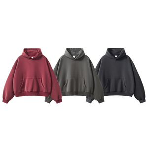 Sweat-shirt à capuche oversize en molleton délavé pour homme, sans doublure, style streetwear, hiver, 6XL - Product Image 3