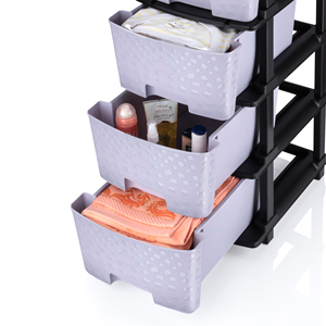 Armario de Almacenamiento Modular de Plástico Moderno de 6 Niveles, Plegable, Expandible y Apilable, Organizador de Ropa para Cocina y Baño - Product Image 6