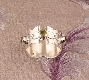 Luxury Natural <b>Peridot</b> Band <b>Ring</b> Elegant 925 Sterling Silver Gold Plated Statement Jewelry High-Quality Woman Band <b>Ring</b> - Product Image 4
