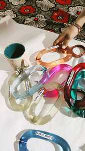 Cadena de Eslabones de Acrílico/Resina Hecha a Mano, Estilo Retro, Cadena de Resina Acrílica de Color, Desmontable, de la India - Product Image 4