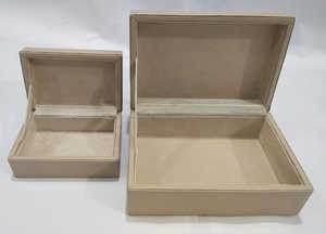 Boîtes à bijoux en cuir de luxe de qualité supérieure, 2 pièces, faites à la main et utilisées pour les bijoux - Product Image 2