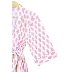 เสื้อคลุมกิโมโนผ้าฝ้าย100% ฟรีไซส์สำหรับผู้หญิงชุดเดรสลายดอกไม้อินเดียพร้อมเข็มขัดปรับระดับได้เสื้อคลุมอาบน้ำในฤดูร้อน-XL - Product Image 3