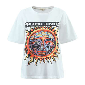 Proveedor de Camisetas Extra Grandes con Estampado Casual para Mujer OEM, Camiseta de Algodón Suave de Alta Calidad, Tejido Transpirable para Ropa de Marca Privada - Product Image 1