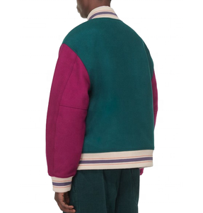 Veste universitaire personnalisée hiver haute qualité Patchwork couleur collège baseball Letterman veste universitaire en laine pour hommes - Product Image 2