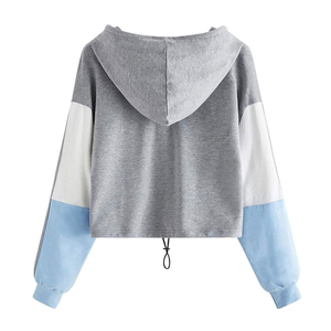 Sweat-shirt à capuche décontracté pour femme, tendance, manches longues, coupe oversize, couleur unie, 100 % coton, logo frontal, collection hiver 2026 - Product Image 2