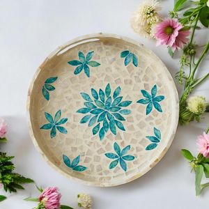 Plateau de service de luxe en nacre avec finition mosaïque artistique pour restaurants, hôtels, événements et intérieurs haut de gamme - Product Image 6