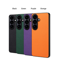 Denior PU Kunstleder Lychee-Textur Stoßfeste Anti-Fingerabdruck Kabellose Ladekompatible Handyhülle Kompatibel mit S26/S25/S24/S23/A