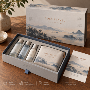 Custom SORA Beauty Travel Kit Sliding <b>Drawer</b> Packaging Box - Product Image 6