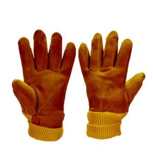 Guantes de Trabajo de Cuero Marrón con Muñequera Tejida, Aislamiento de Espuma y Forro Polar para Jardinería, Manipulación de Madera, Embalaje y Descarga - Product Image 1