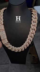 Heavy 22mm <b>Iced</b> <b>Out</b> Cuban Link <b>Chain</b> 10K Rose Gold VVS Lab Grown Diamond Miami Cuban <b>Chain</b> Necklace Hip Hop Jewelry - Product Image 2
