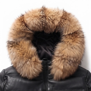 Veste d'hiver matelassée pour homme avec col en fourrure, alternative au duvet, fermeture éclair, vêtement d'extérieur - Product Image 5