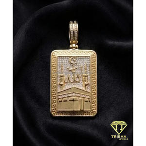 Pendentif de luxe en diamant de laboratoire, en argent sterling 925, inspiré des motifs religieux, bijoux sertis de diamants - Product Image 1