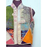 Nouvelle veste sans manches en coton indien fait main, multicolore, style patchwork Kantha, écologique et respirante, best-seller