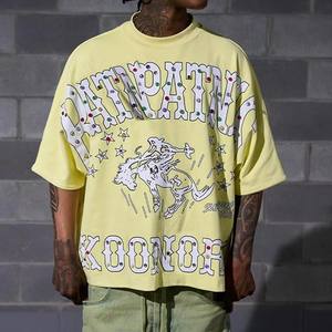 T-shirt surdimensionné pour homme avec motif graphique de cowboy, imprimé strass, style streetwear décontracté et tendance - Product Image 4