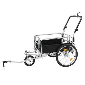 Remolque de Bicicleta de Acero Q235, 130*80*107cm, Negro, Capacidad de 100kg, con Barandilla, Remolques de Carga y Utilitarios - Product Image 4