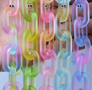 Chaîne de maillons en résine de luxe, transparente rose, claire et grise, élément décoratif artistique et tendance pour la maison, pièces artisanales moulées de forme irrégulière - Product Image 2