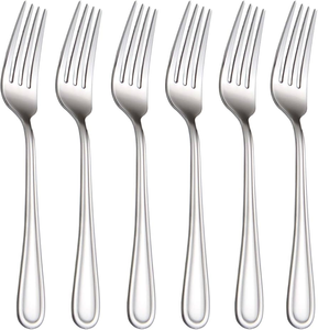 Ensemble de fourchettes à dîner en acier inoxydable, vaisselle moderne, passe au lave-vaisselle, plaqué argent, petites fourchettes pour la maison, fourchettes à gâteau et à dessert - Product Image 4
