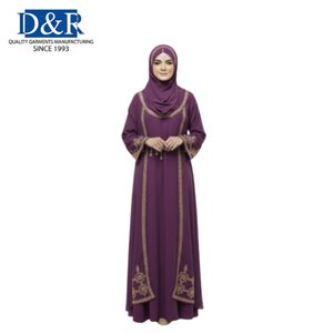 Abaya légère unie décontractée en polyester pour femmes musulmanes, style OEM malaisien, vêtement islamique, caftan, vente en gros, robe modeste d'été - Product Image 2