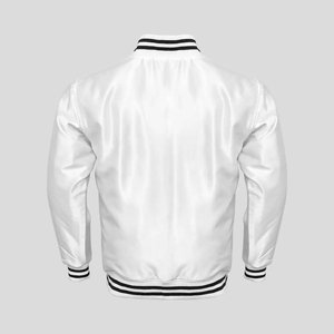 Chaquetas Varsity de Seda Satinada Impermeables de Alta Calidad, Unisex, Última Moda, Tallas Grandes, Precio Económico al por Mayor, Color Negro Liso - Product Image 5