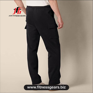 Pantalon de survêtement en coton avec taille élastique et cordon de serrage, pantalon de jogging décontracté à plusieurs poches, vêtements d'automne - Product Image 2