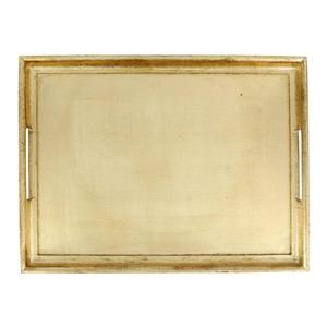 Plateau de service alimentaire de conception traditionnelle, forme rectangulaire, plateaux décoratifs en métal, lavables au lave-vaisselle, décoration de mariage, vaisselle, plateau doré - Product Image 1