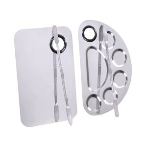 Acrylic Makeup Palette and Spatula Set With Leather Pouch Professional <b>Foundation</b> Mixing Tool Transparent Blending Kit - Product Image 6