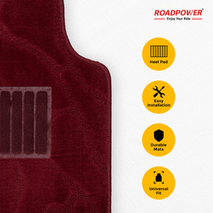 ROADPOWER (RP-MAT-188) Universal 5-Piece Premium Carpet Car <b>Floor</b> Mats For Front And Rear <b>Seats</b> Protects Vehicle From Dirt - Product Image 3