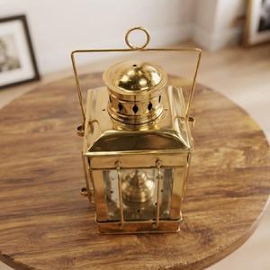 Export Quality Handmade <b>Brass</b> Nautical Oil <b>Lantern</b> Vintage Maritime Hanging Lamp for Marine Coastal Decor Available For Sale - Product Image 4