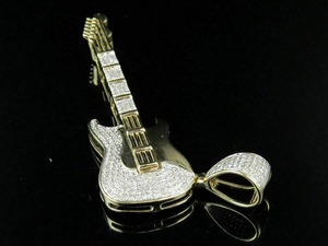 Collar con Colgante de Guitarra de Diamantes Estilo Hip Hop de Alta Calidad con Cadena, Joyería Punk de Estilo Urbano - Product Image 2