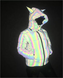 Veste d'hiver matelassée tendance 2026 avec logo personnalisé, haute visibilité, réfléchissante arc-en-ciel, de qualité supérieure pour homme - Product Image 6