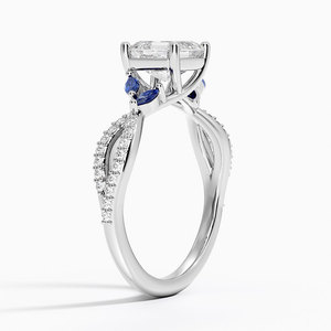 Bague BOJ 052 Coupe Asscher en Argent 925 Luxe avec Saphir et Diamant Plaqué Rhodium 2ct Couleur D VVS1 Moissanite Certifiée GRA - Product Image 2